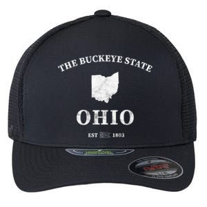 Ohio The Buckeye State Gift Flexfit Unipanel Trucker Cap