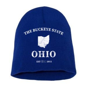 Ohio The Buckeye State Gift Short Acrylic Beanie