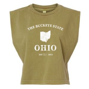 Ohio The Buckeye State Gift Garment-Dyed Women's Muscle Tee