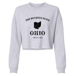 Ohio The Buckeye State Gift Cropped Pullover Crew