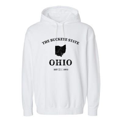 Ohio The Buckeye State Gift Garment-Dyed Fleece Hoodie