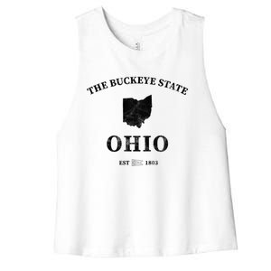 Ohio The Buckeye State Gift Women's Racerback Cropped Tank