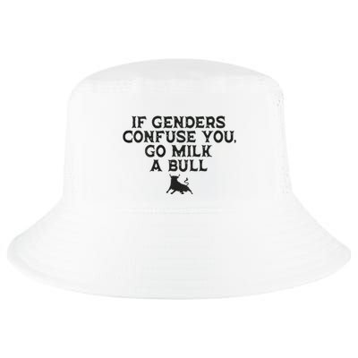 On The Back If Genders Confuse You Go Milk A Bull Meme Cool Comfort Performance Bucket Hat