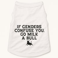 On The Back If Genders Confuse You Go Milk A Bull Meme Doggie Tank