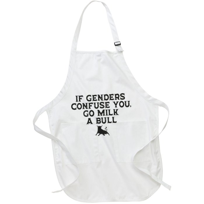 On The Back If Genders Confuse You Go Milk A Bull Meme Apron