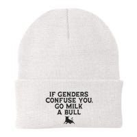 On The Back If Genders Confuse You Go Milk A Bull Meme Beanie