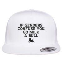 On The Back If Genders Confuse You Go Milk A Bull Meme Flatbill Hat