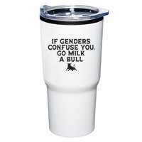 On The Back If Genders Confuse You Go Milk A Bull Meme Tumbler