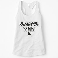 On The Back If Genders Confuse You Go Milk A Bull Meme Womens Tank Top