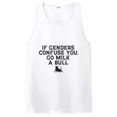 On The Back If Genders Confuse You Go Milk A Bull Meme PosiCharge Competitor Tank