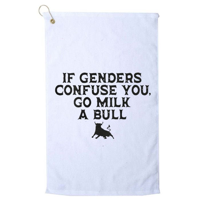 On The Back If Genders Confuse You Go Milk A Bull Meme Golf Towel