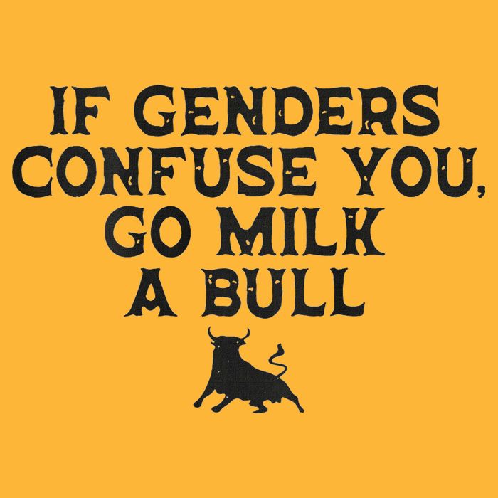 On The Back If Genders Confuse You Go Milk A Bull Sustainable Knit Beanie
