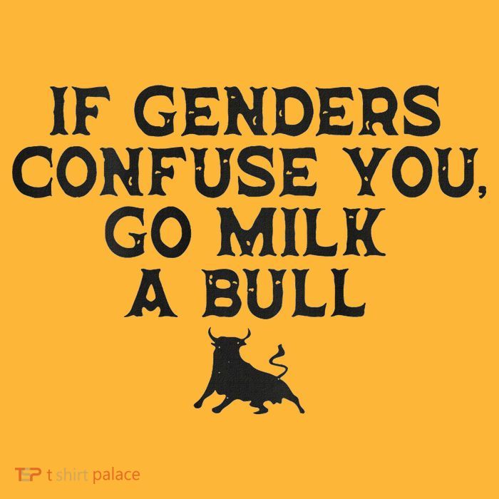 On The Back If Genders Confuse You Go Milk A Bull Pom Pom 12in Knit Beanie