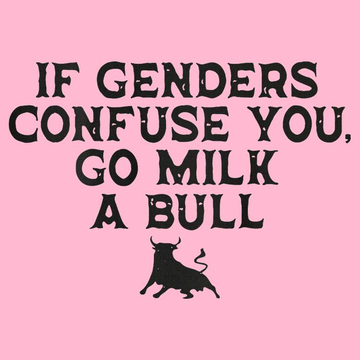 On The Back If Genders Confuse You Go Milk A Bull Premium T-Shirt