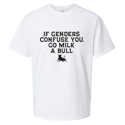 On The Back If Genders Confuse You Go Milk A Bull Sueded Cloud Jersey T-Shirt