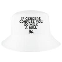 On The Back If Genders Confuse You Go Milk A Bull Cool Comfort Performance Bucket Hat