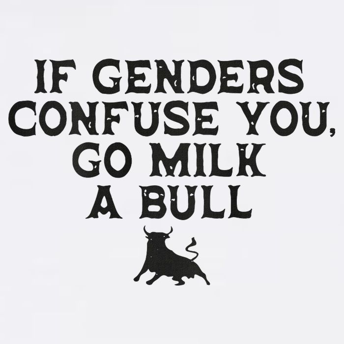 On The Back If Genders Confuse You Go Milk A Bull Cool Comfort Performance Bucket Hat