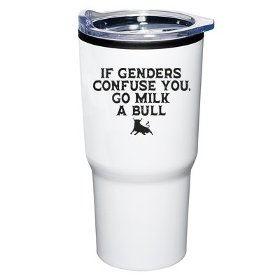 On The Back If Genders Confuse You Go Milk A Bull Tumbler