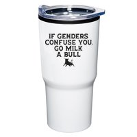 On The Back If Genders Confuse You Go Milk A Bull Tumbler