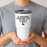 On The Back If Genders Confuse You Go Milk A Bull Tumbler