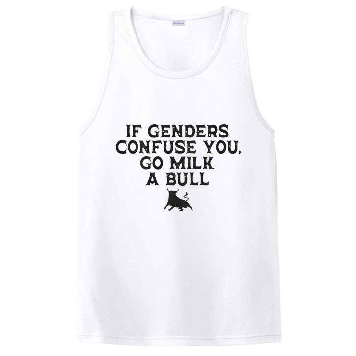 On The Back If Genders Confuse You Go Milk A Bull PosiCharge Competitor Tank