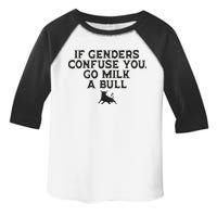 On The Back If Genders Confuse You Go Milk A Bull Toddler Fine Jersey T-Shirt