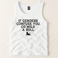 On The Back If Genders Confuse You Go Milk A Bull Tank Top