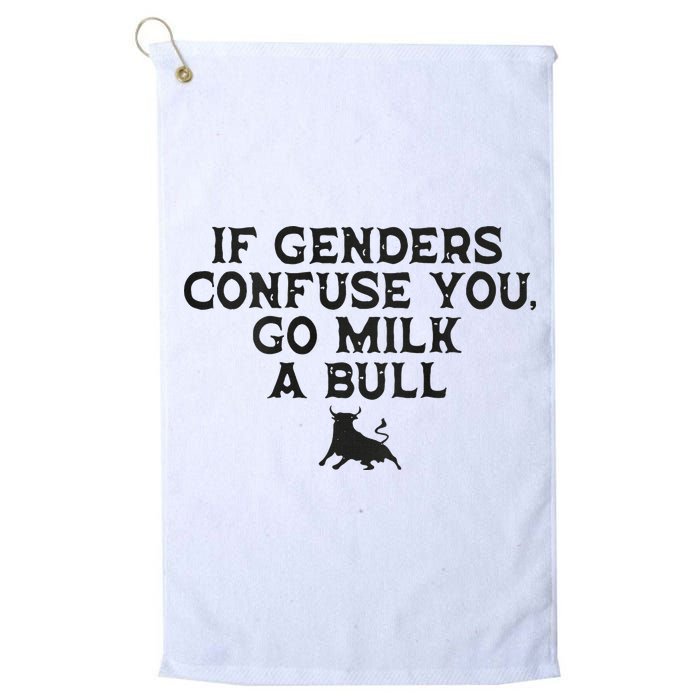 On The Back If Genders Confuse You Go Milk A Bull Golf Towel