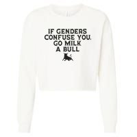 On The Back If Genders Confuse You Go Milk A Bull Cropped Pullover Crew