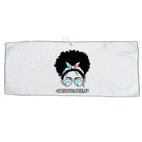 Occupational Therapy Black Afro Messy Bun African American Large Microfiber Waffle Golf Towel