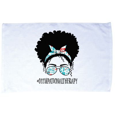 Occupational Therapy Black Afro Messy Bun African American Microfiber Hand Towel