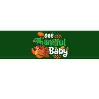 One Thankful Baby Funny Turkey Thanksgiving Baby Announcement Bumper Sticker