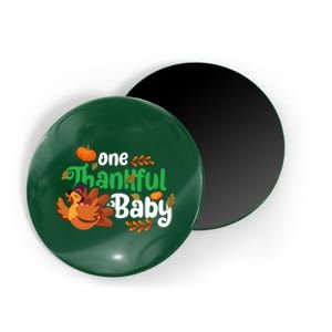 One Thankful Baby Funny Turkey Thanksgiving Baby Announcement Magnet