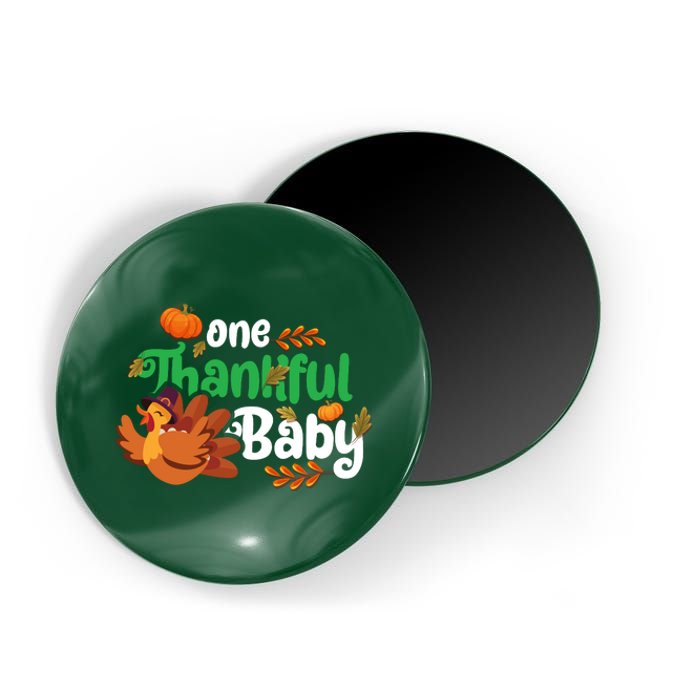 One Thankful Baby Funny Turkey Thanksgiving Baby Announcement Magnet