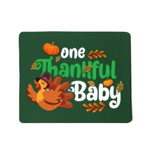 One Thankful Baby Funny Turkey Thanksgiving Baby Announcement Mousepad