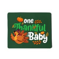 One Thankful Baby Funny Turkey Thanksgiving Baby Announcement Mousepad