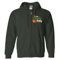 One Thankful Baby Funny Turkey Thanksgiving Baby Announcement Full Zip Hoodie