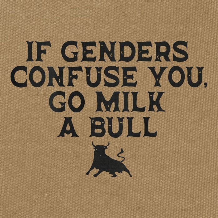 On The Back If Genders Confuse You Go Milk A Bull Meme Cotton Canvas Backpack