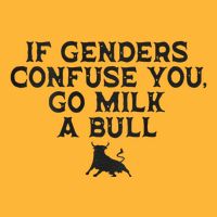On The Back If Genders Confuse You Go Milk A Bull Meme Pom Pom 12in Knit Beanie