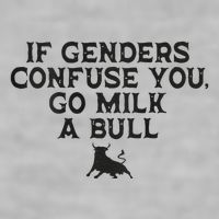 On The Back If Genders Confuse You Go Milk A Bull Meme Ladies PosiCharge Tri-Blend Wicking Tank