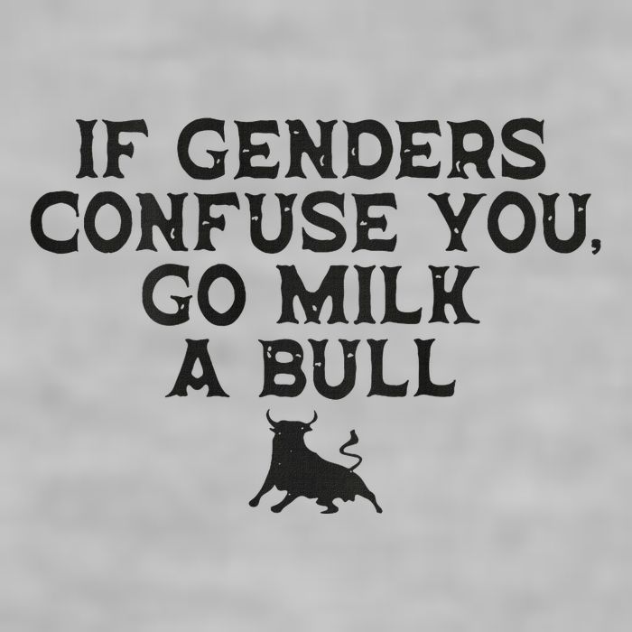 On The Back If Genders Confuse You Go Milk A Bull Meme Ladies PosiCharge Tri-Blend Wicking Tank
