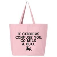 On The Back If Genders Confuse You Go Milk A Bull Meme 25L Jumbo Tote