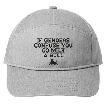 On The Back If Genders Confuse You Go Milk A Bull Meme 7-Panel Snapback Hat