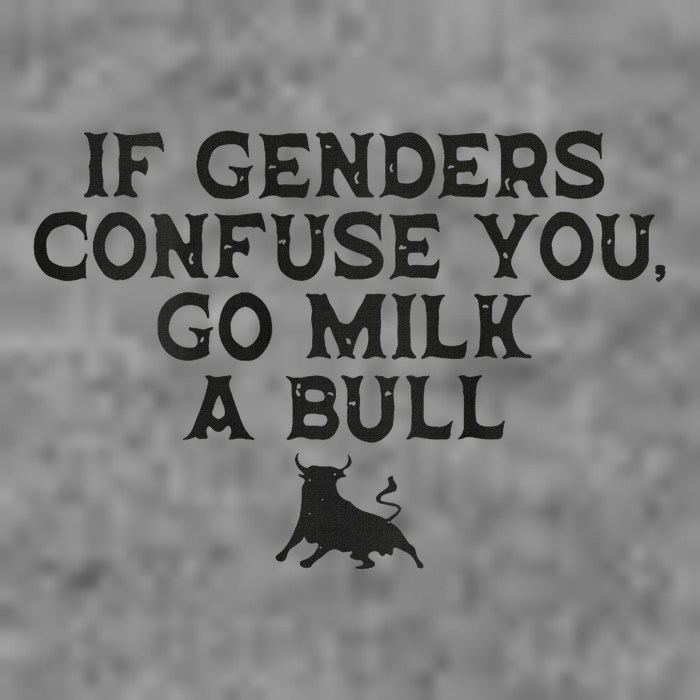 On The Back If Genders Confuse You Go Milk A Bull Meme Sustainable Beanie
