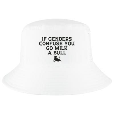 On The Back If Genders Confuse You Go Milk A Bull Meme Cool Comfort Performance Bucket Hat