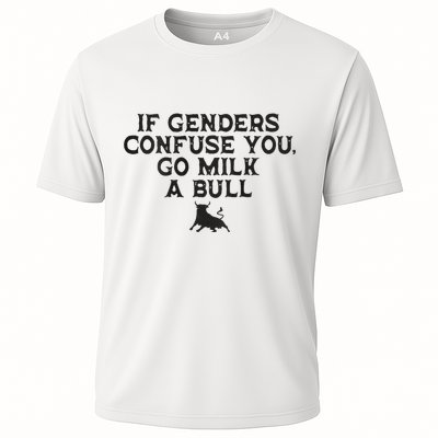 On The Back If Genders Confuse You Go Milk A Bull Meme Performance Shirt