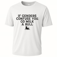 On The Back If Genders Confuse You Go Milk A Bull Meme Performance Shirt