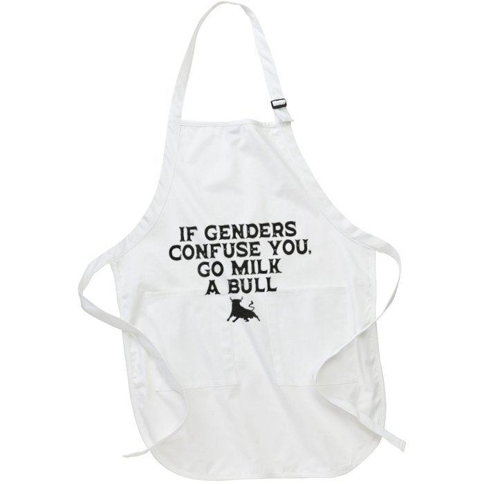 On The Back If Genders Confuse You Go Milk A Bull Meme Apron