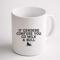 On The Back If Genders Confuse You Go Milk A Bull Meme Mug