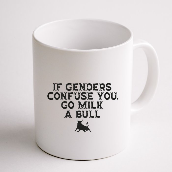 On The Back If Genders Confuse You Go Milk A Bull Meme Mug